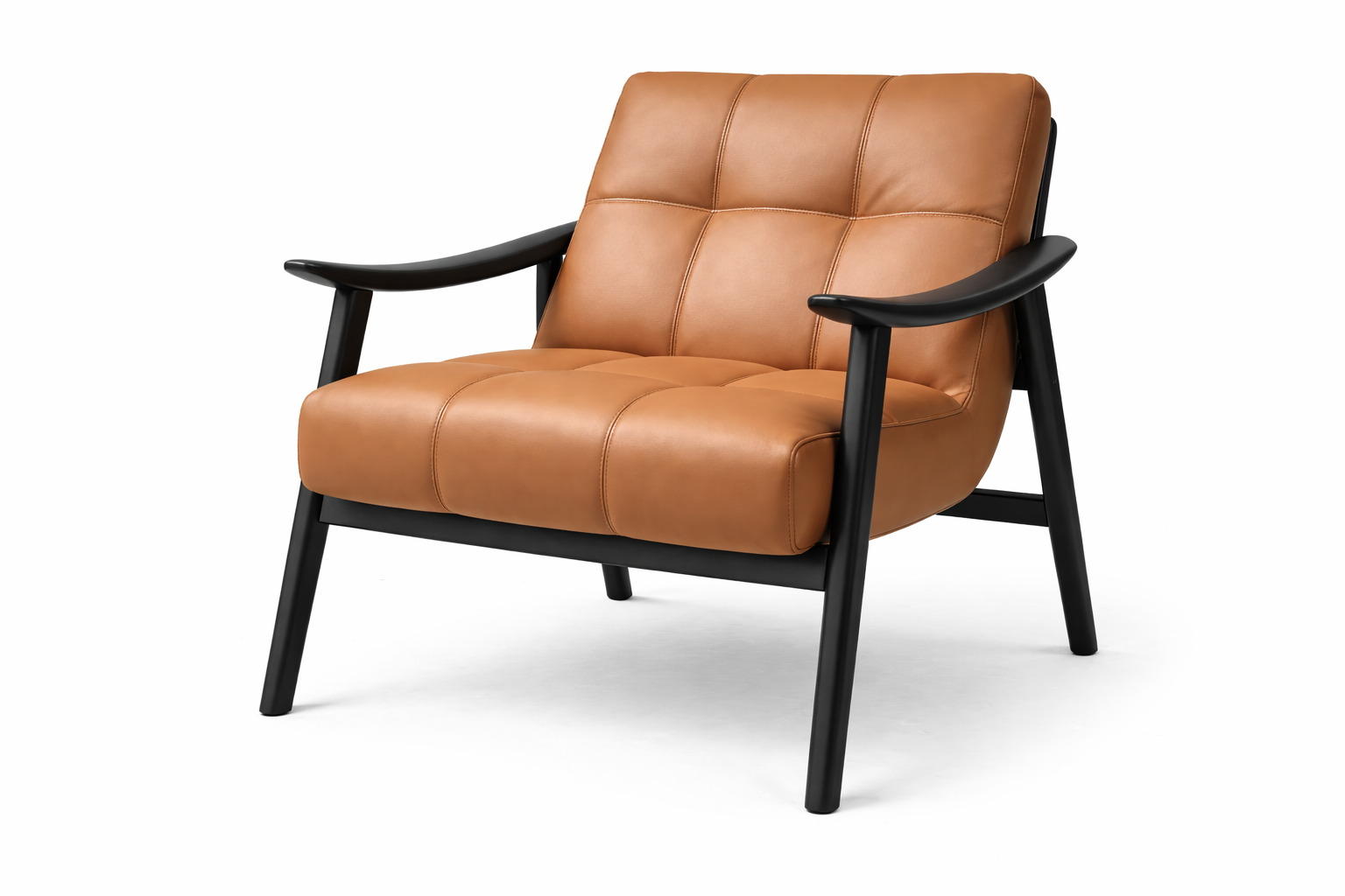 Luxury Microfiber Leather Armchair | Modern Pine Wood Chair