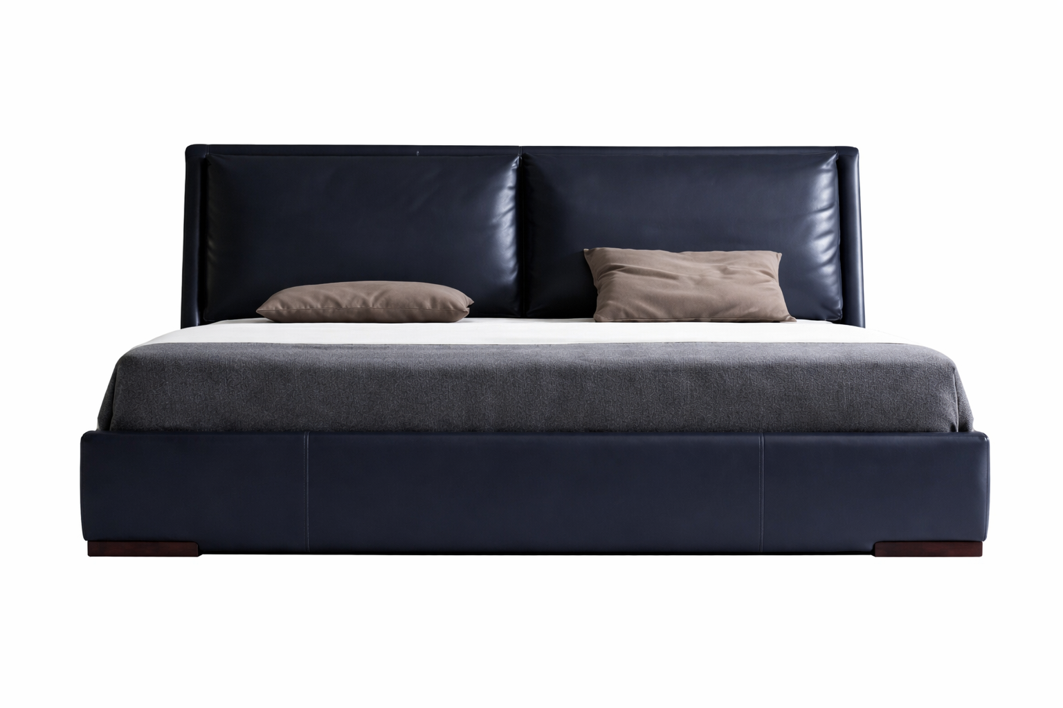 Modern Eco-Leather Bed with Down-Filled Sponge Comfort