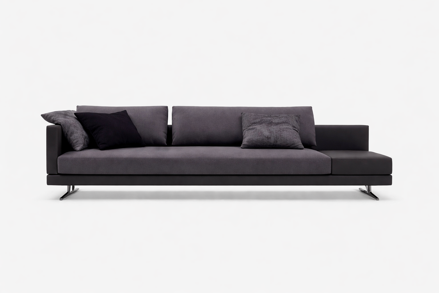 PU Leather Sofa with Pine Wood Frame & Steel Legs