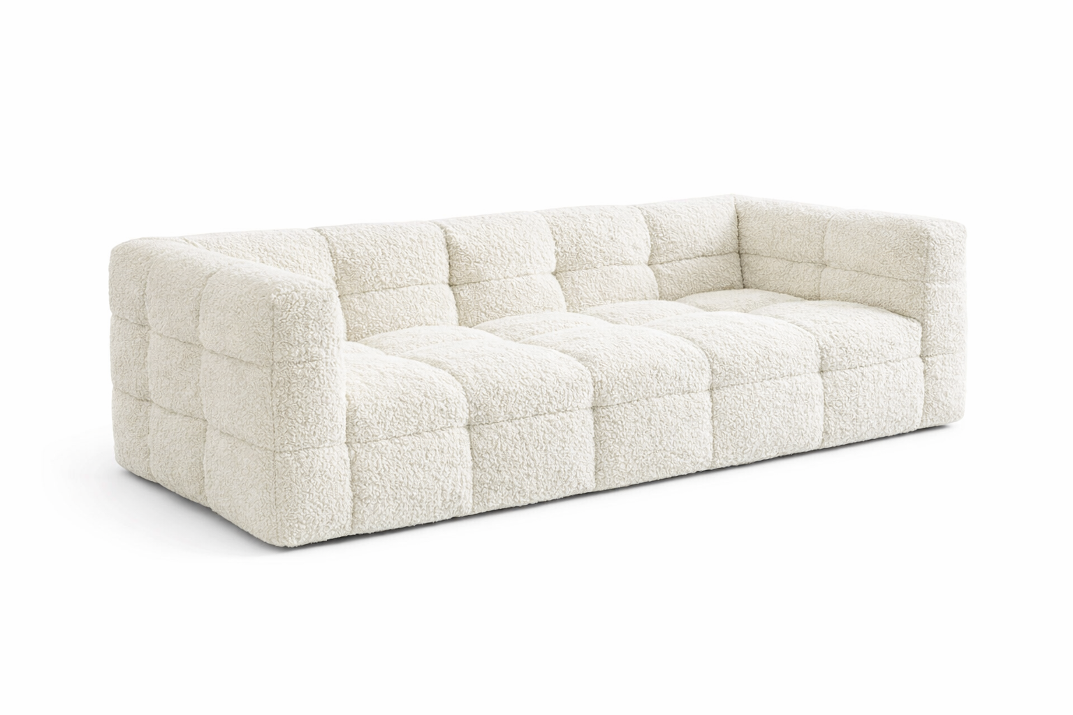 Modern Lambswool Fabric Sofa with Solid Wood Frame