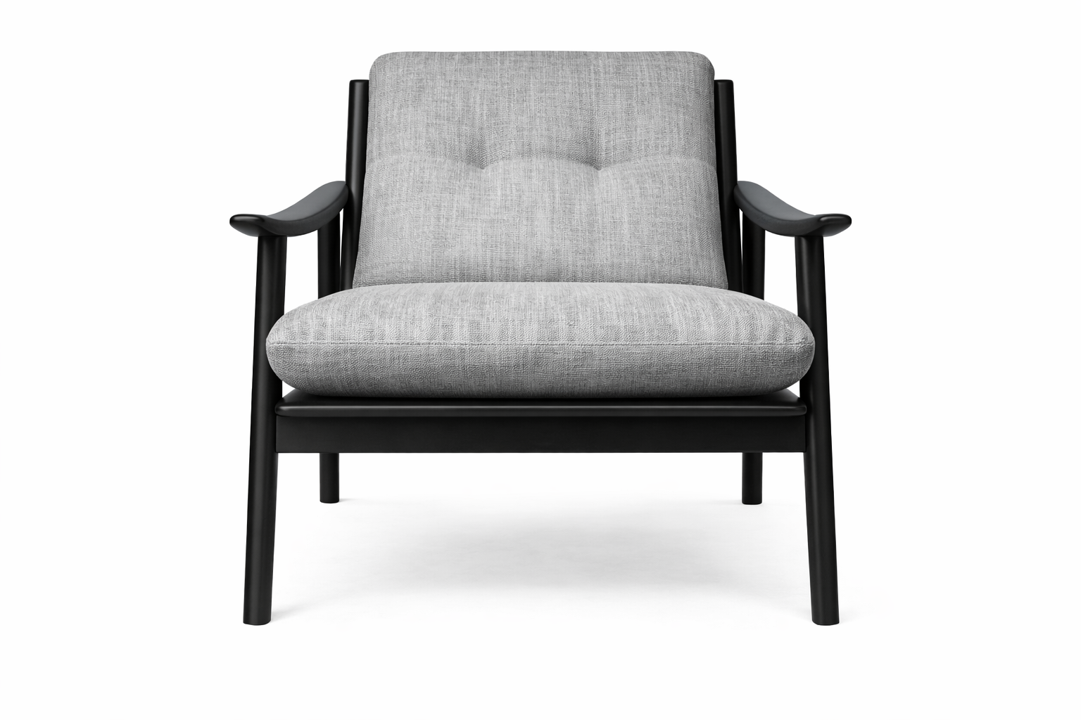 Solid Pine Wood Armchair | Modern Fabric Accent Chair