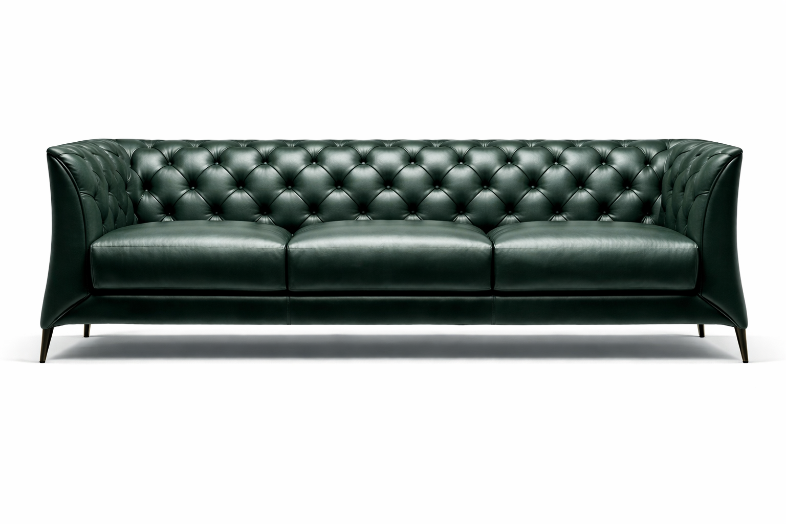 Top-Grain Oil-Waxed Leather Sofa with Wood Frame