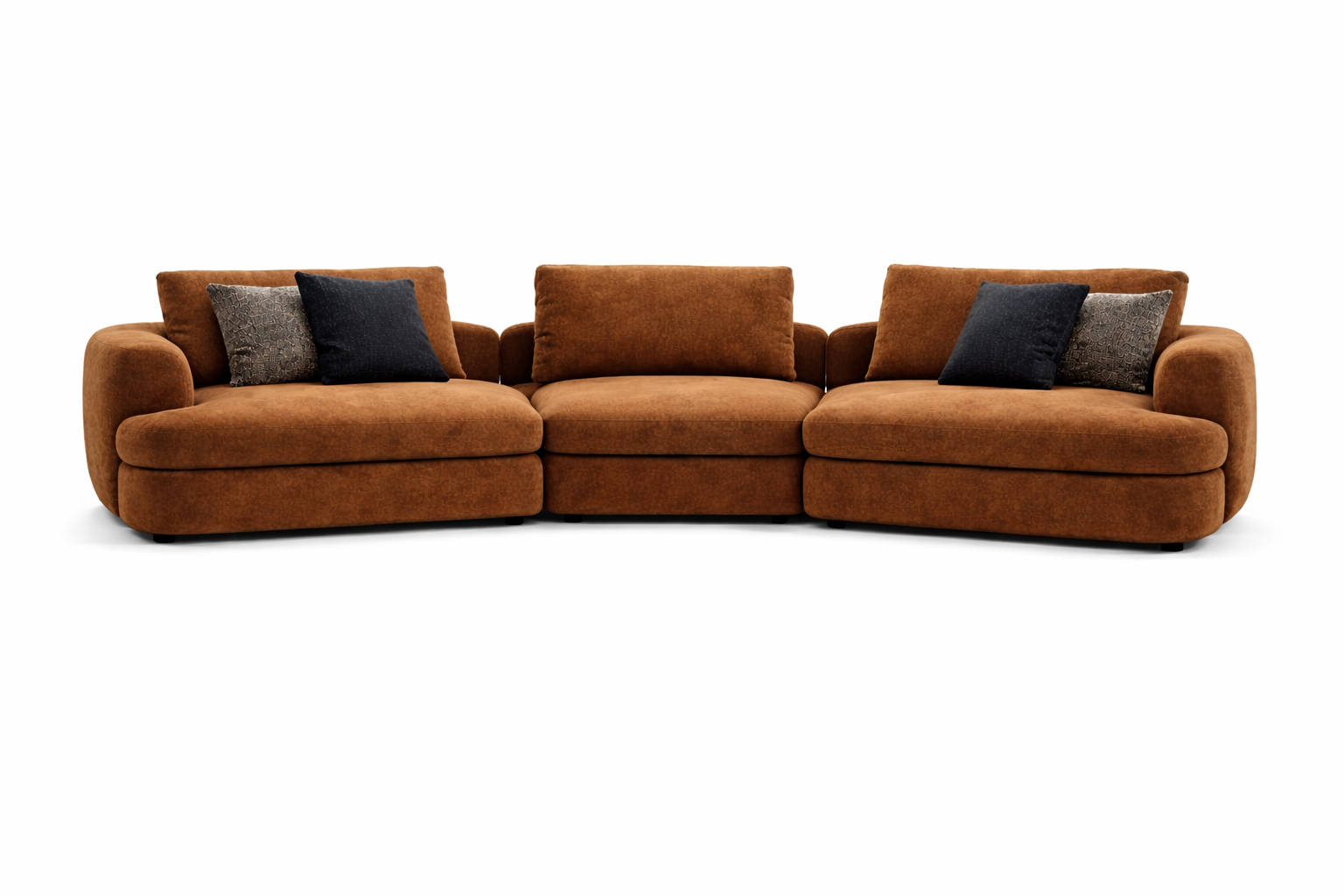 Large Sectional Sofa Set with Lambswool and Pinewood