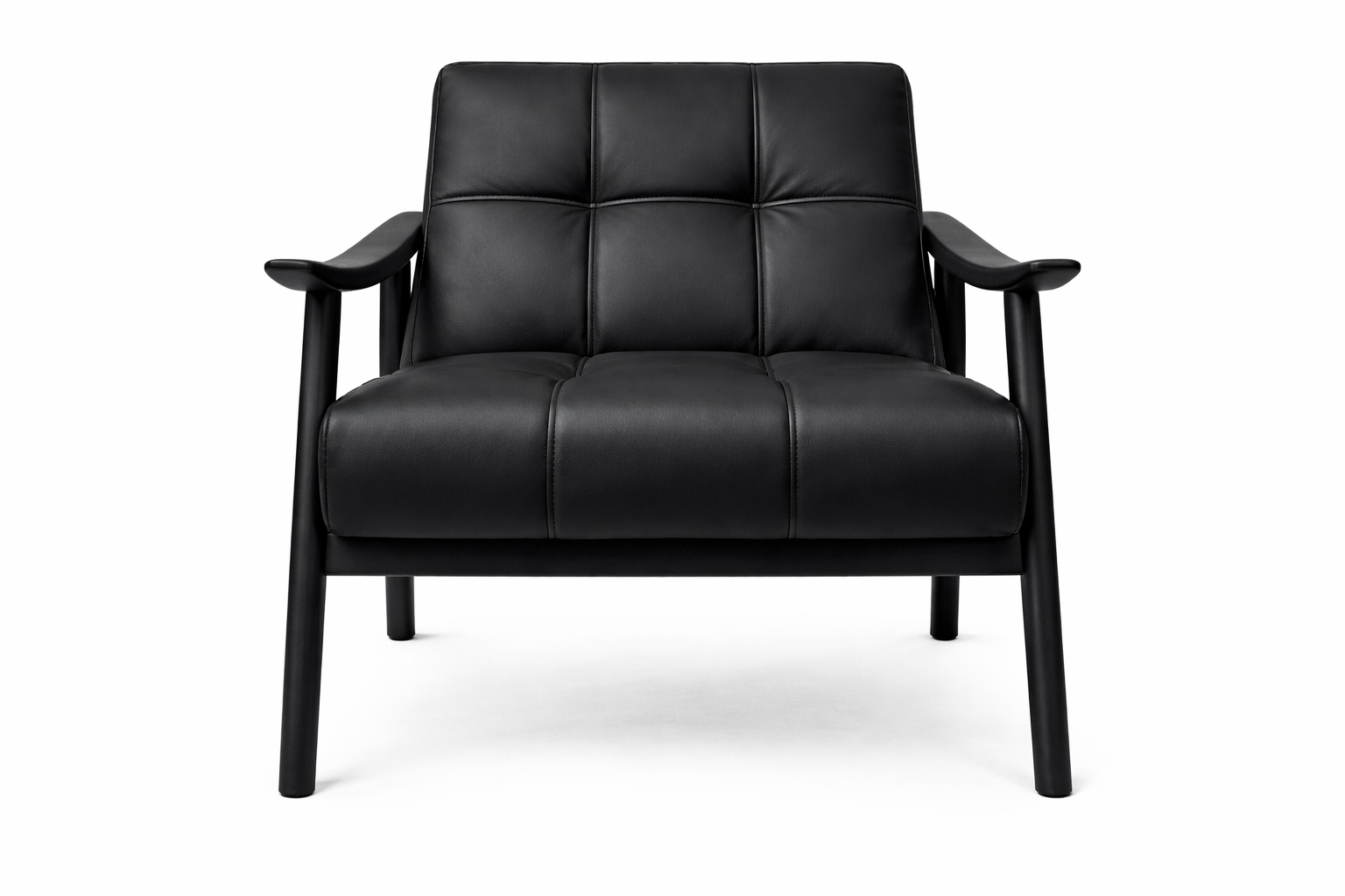 Modern Microfiber Leather Lounge Chair | Pine Wood Frame