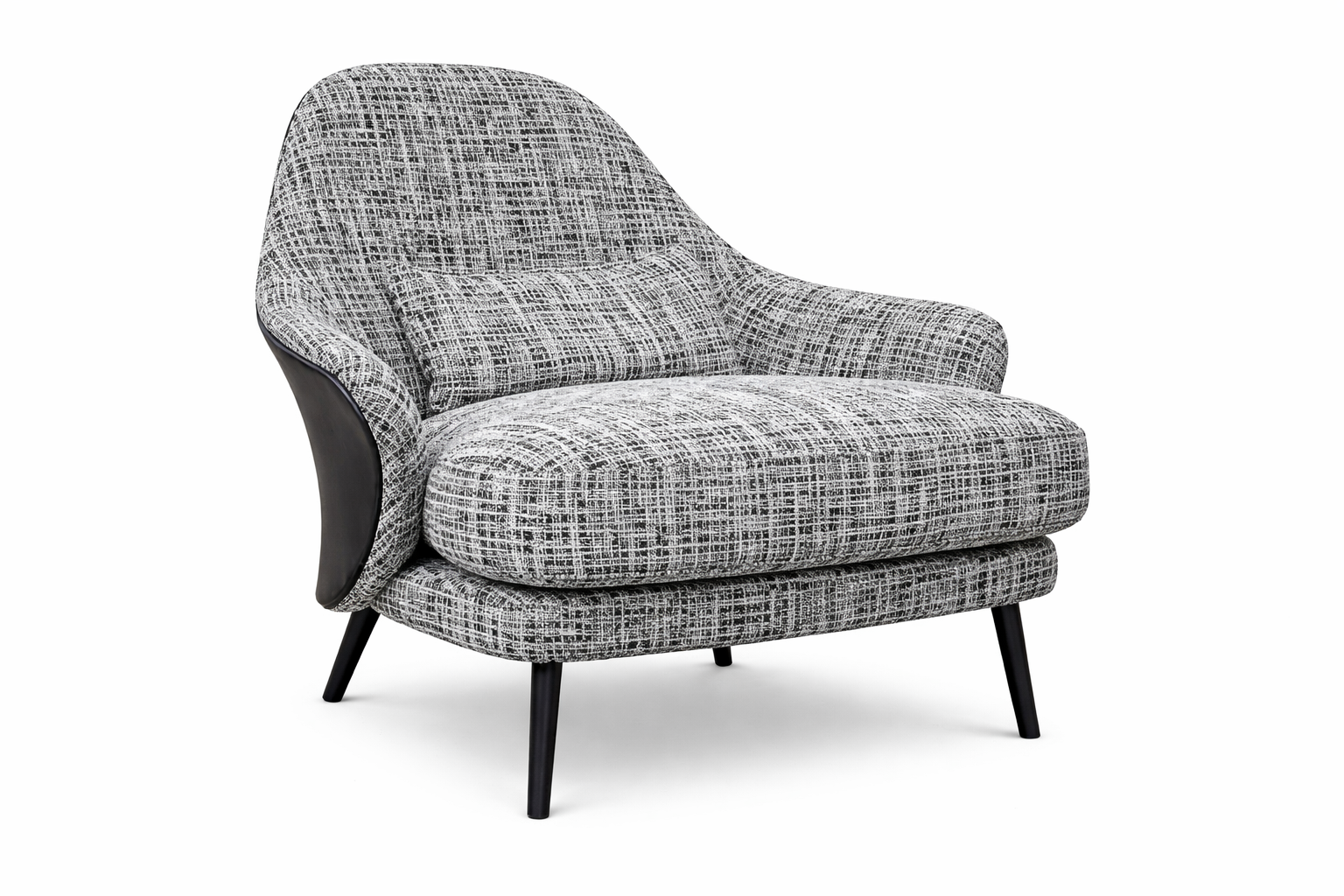 Luxury Lounge Chair | Fabric & Artificial Leather Accent Chair