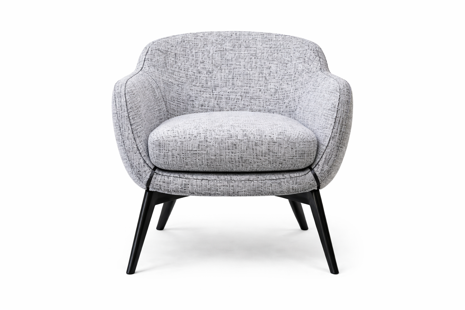 Grey Fabric Accent Chair | Carbon Steel Frame Lounge Chair