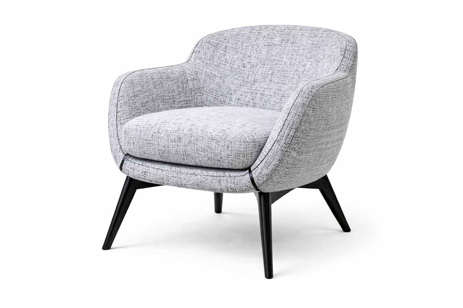 Grey Fabric Accent Chair | Carbon Steel Frame Lounge Chair