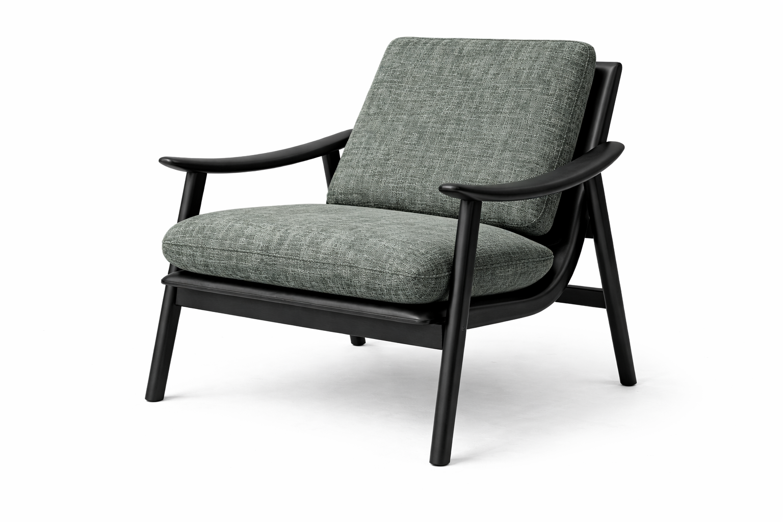 Pine Wood Fabric Armchair | Modern Comfortable Accent Chair