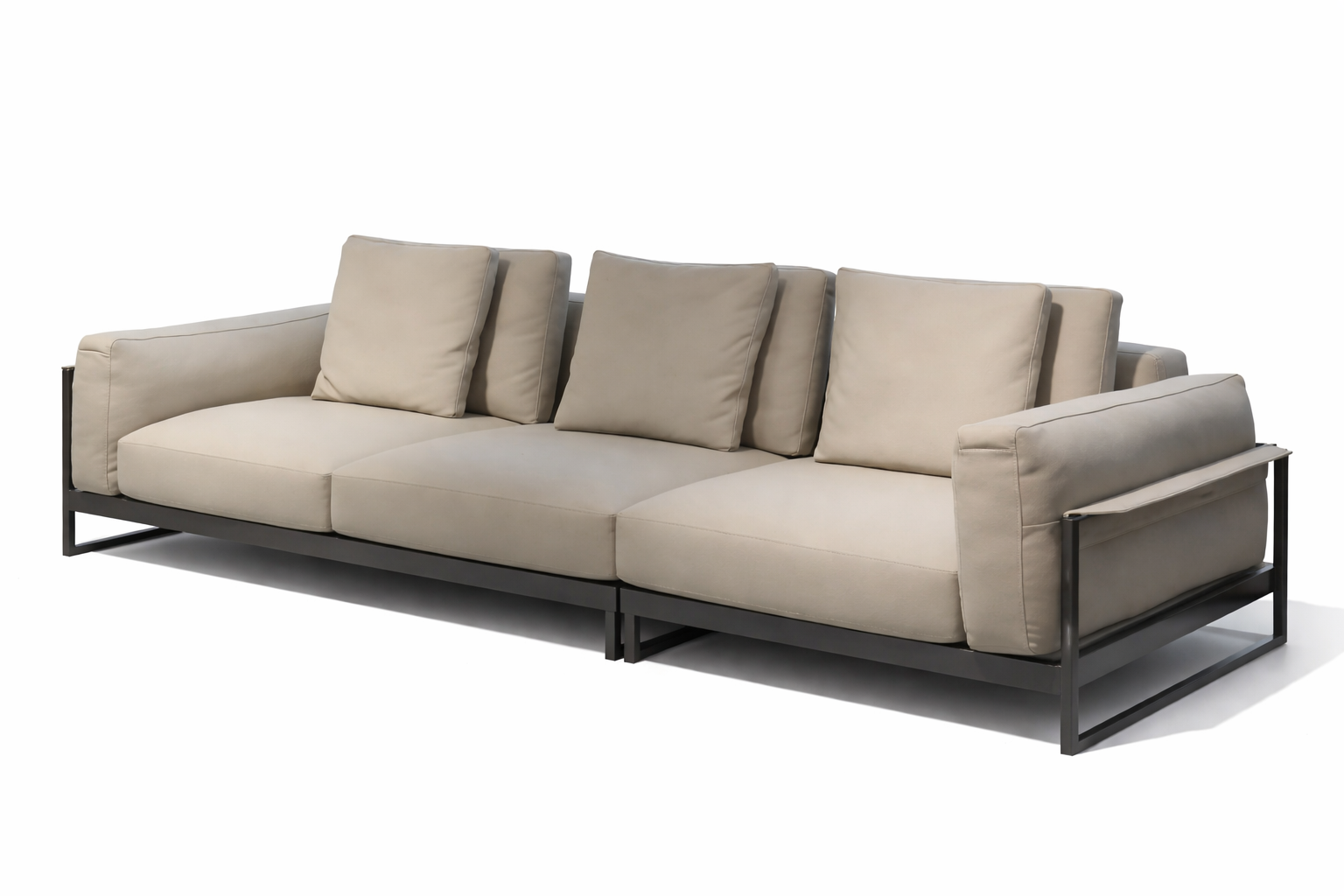 Modern Eco Leather Sofa with Carbon Steel Legs