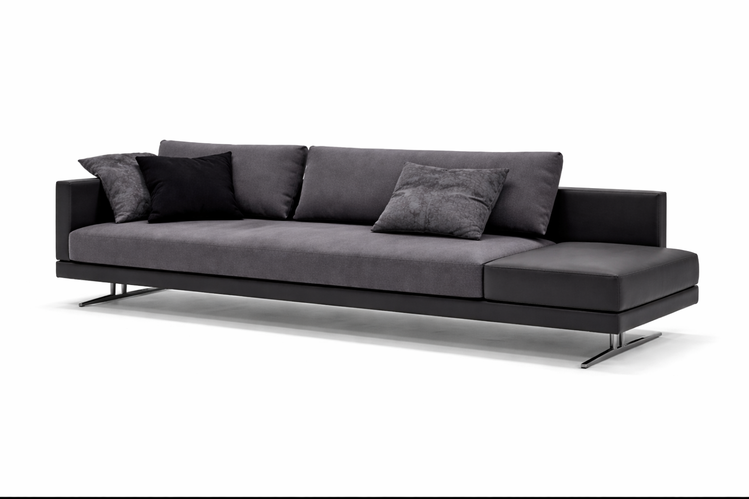 PU Leather Sofa with Pine Wood Frame & Steel Legs