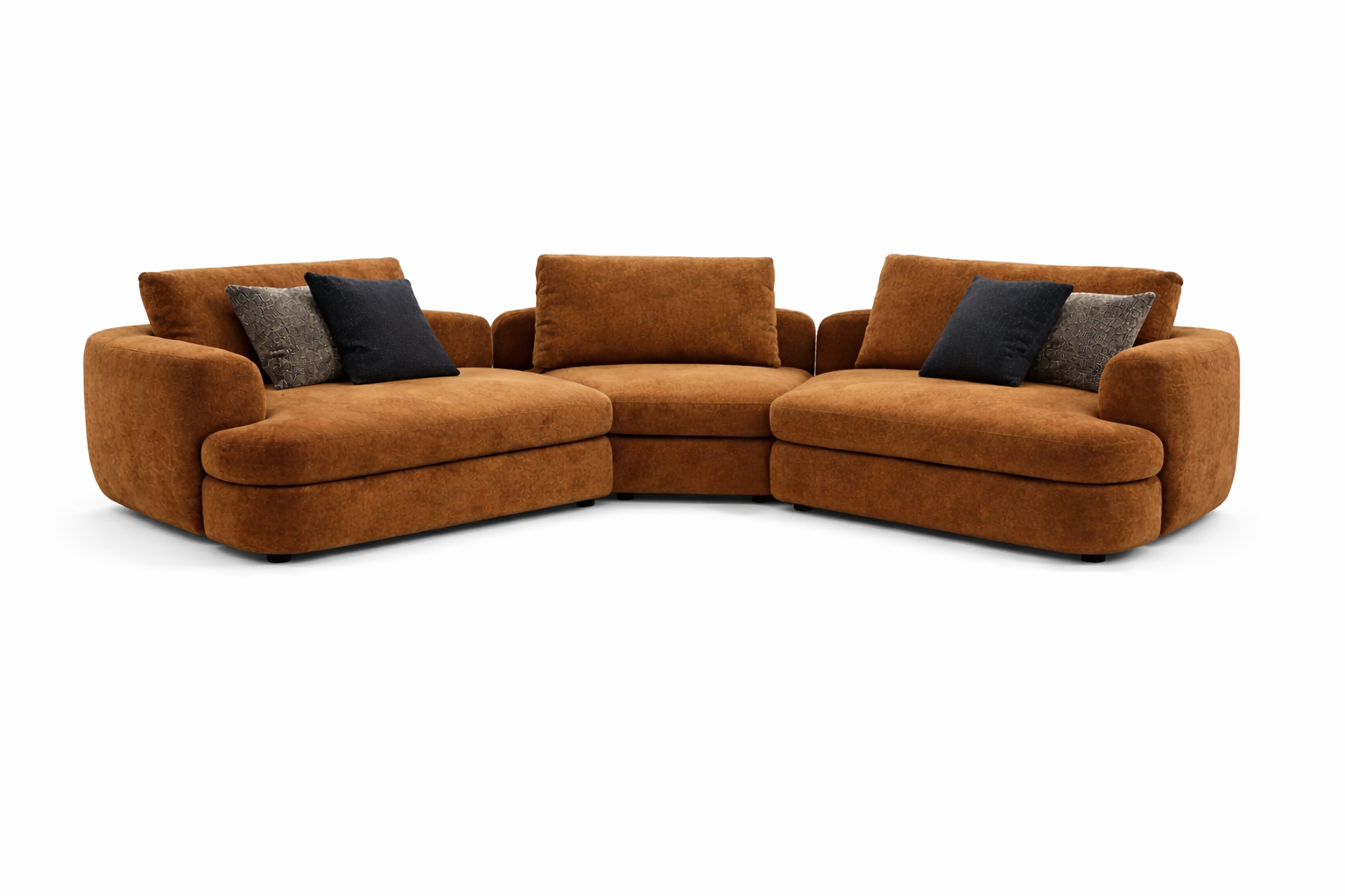 Large Sectional Sofa Set with Lambswool and Pinewood